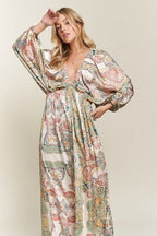 ADORA Maxi Dress Paisley Printed V-Neck Batwing Long Sleeve Light Green 8c8a3c07-26e8-47b1-935e-a298038a37c8-Min Trendsi