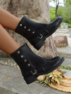 Mid Heels Women's Boots Buckle Block Stylish and Comfortable Footwear Shoes 8c8b9149-0e88-4f87-8f50-8c273ddabce6-Max-Origin Trendsi