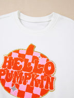 Halloween Women's Sweatshirt Pumpkin Patched Pattern White Long Sleeve Top 8d136ffcb00e4fe6a782fde41e7fa4b1-Max-Origin Trendsi