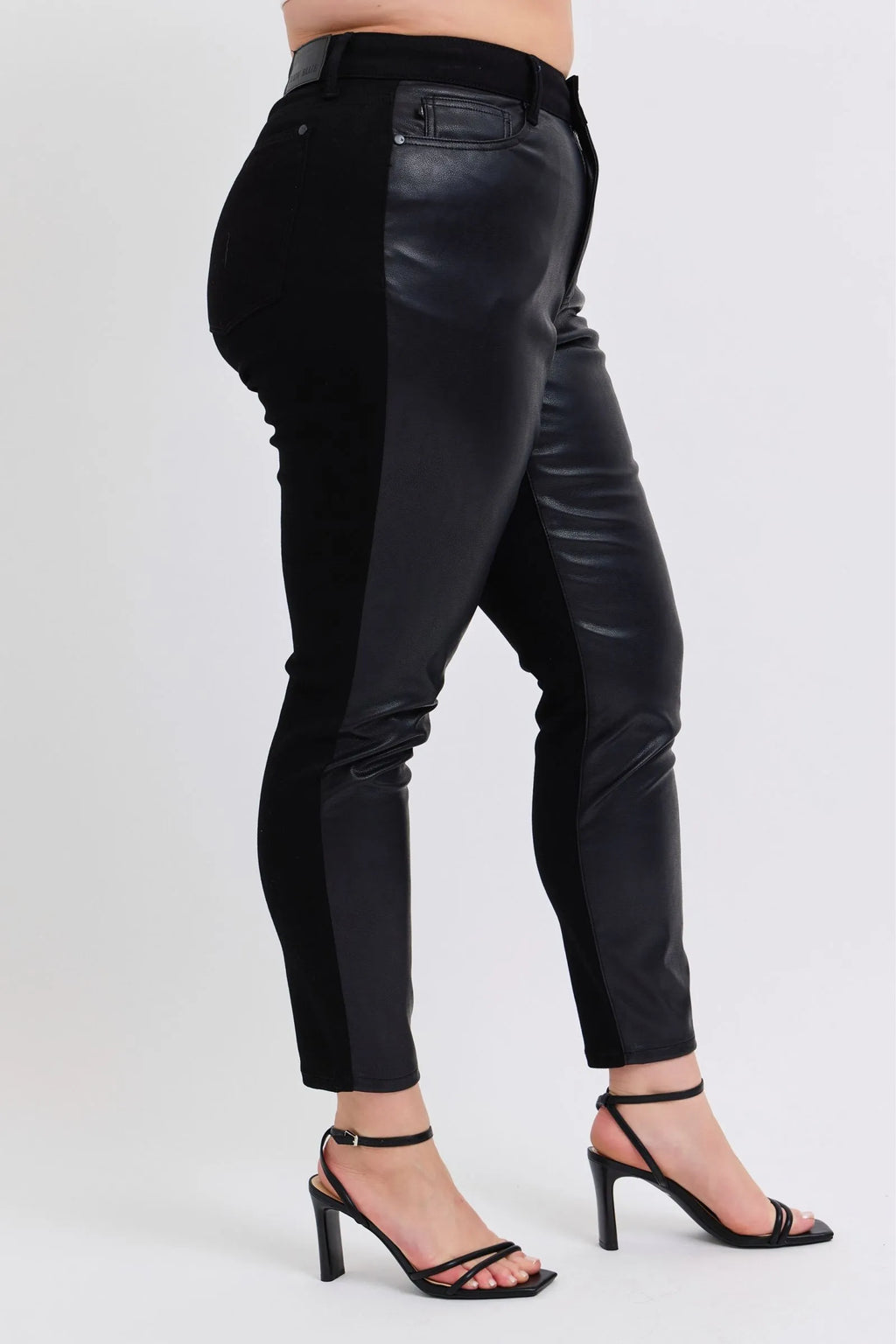 Judy Blue Faux Leather Skinny Pants Black High Waisted Ankle Trousers 8d4058f2-c1b8-466e-b43a-8dd462472f03-Max-Origin Trendsi