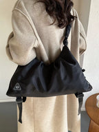 Womens Shoulder Crossbody Bag Casual Ruched Oxfrod Fabric Black Handbag 8d78c83d-d0f0-4938-a85c-f45b8c170f7e-Max-Origin Trendsi