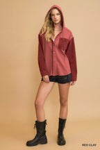 Umgee Womens Shacket Red Washed French Terry Top 8d7d1f69-5b65-46a5-9d59-6fef3d278e8c-Max-Origin Trendsi