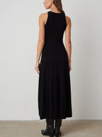 Midi Knit Dress Side Slit Round Neck Sleeveless Soft Acrylic Stretch Solid Style 8dedb880-9681-41c7-b72a-68833978694d-Max Trendsi