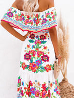 Floral Maxi Dress Off Shoulder Ruffle Belted High Waisted Ruched 8dfbc173-3820-4125-b70c-9caae63ce42f-Max-Origin Trendsi