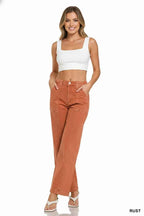Zenana Straight Leg Utility Pocket Jeans