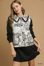 Umgee Womens Quilted Vest Black Toile with Ruffle Collar Outwear 8e713f3e-7de6-4118-adac-6aeea65d8b50-Max-Origin Trendsi