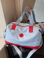Travel Bag Checkered Pattern Blue Medium Zipper Crossbody Bag Blue One Size 8e7ee062-4c48-4e8e-932a-dc6e8dea6ea4-Max-Origin Trendsi