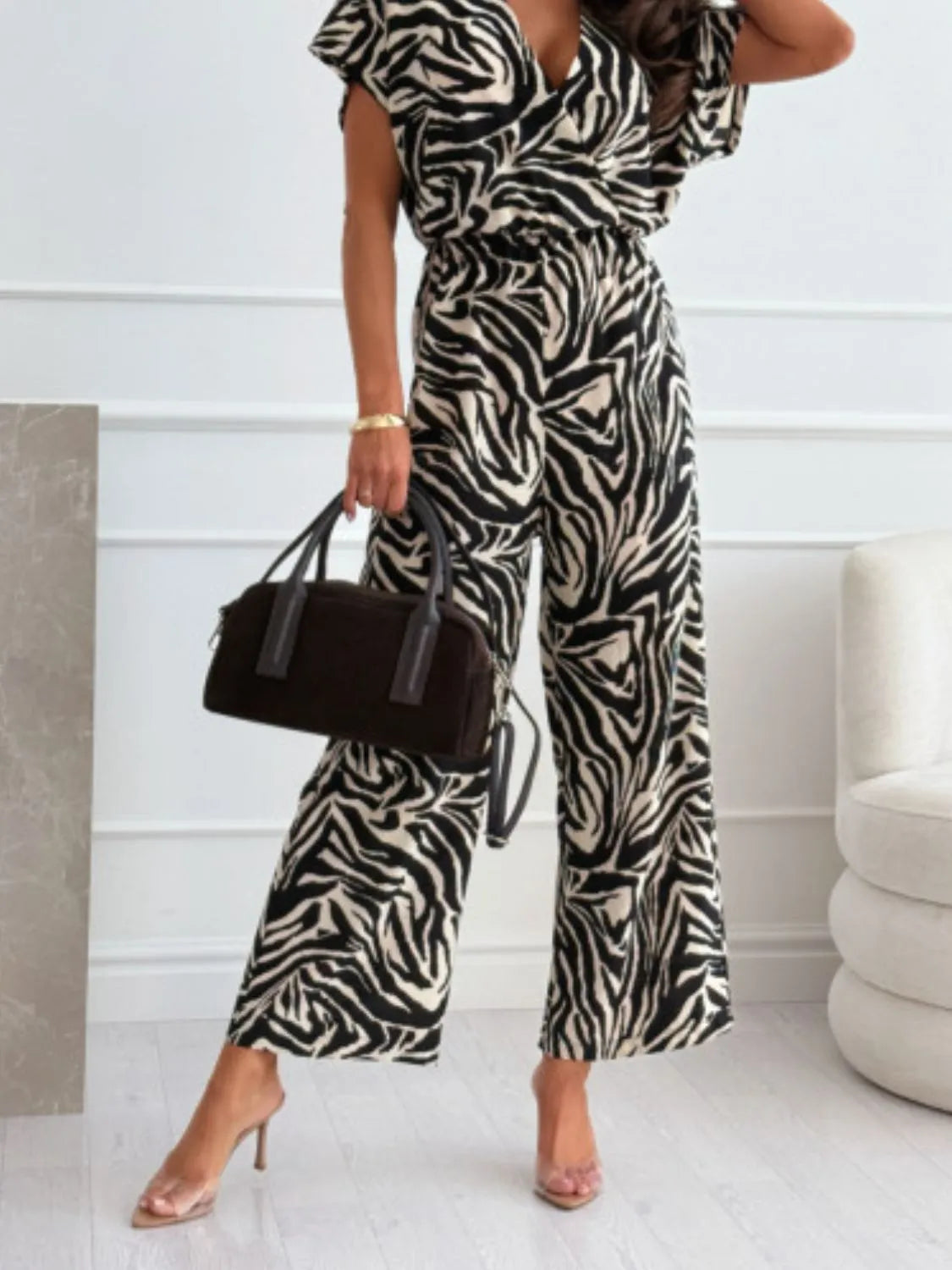 Women's Jumpsuit Leopard Zebra Print Short Sleeve Wide Leg Tied Overall 8e9e8e1d-35f7-4510-b177-ef6d083199e8-Max-Origin Trendsi