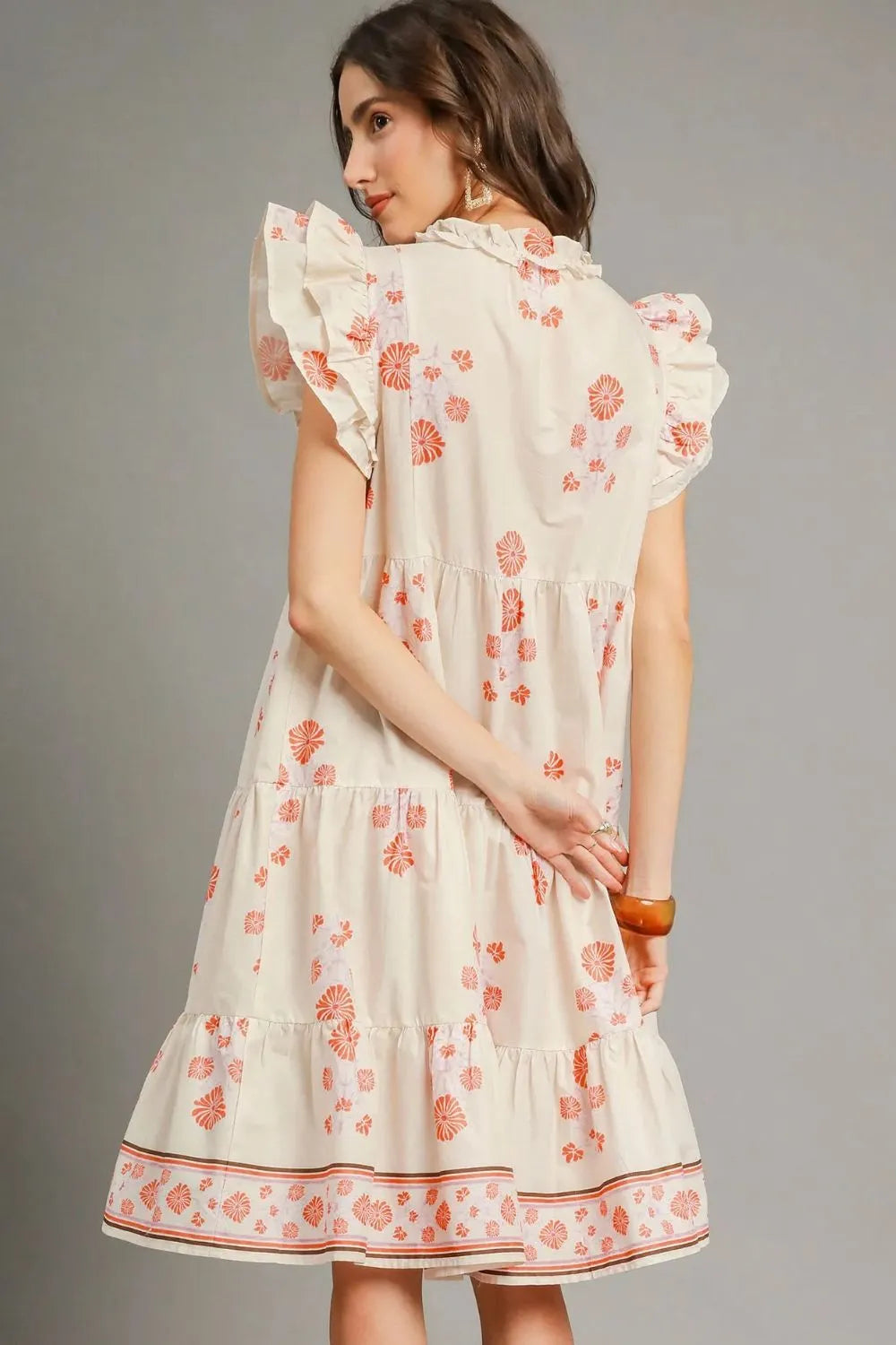 Umgee Mini Dress Floral Coral Printed Tie Neck Ruffle Cap Sleeve 8ede2faa-fe71-4cf5-b4d3-1bbc5f97951d-Max-Origin Trendsi