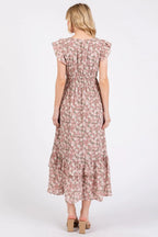 Mittoshop Midi Dress Flower Print Ruffle Cap Sleeve V-neck Mauve Floral 8ef52f62c5f744dfa69dd6b0b1a3107c-Max-Origin Trendsi