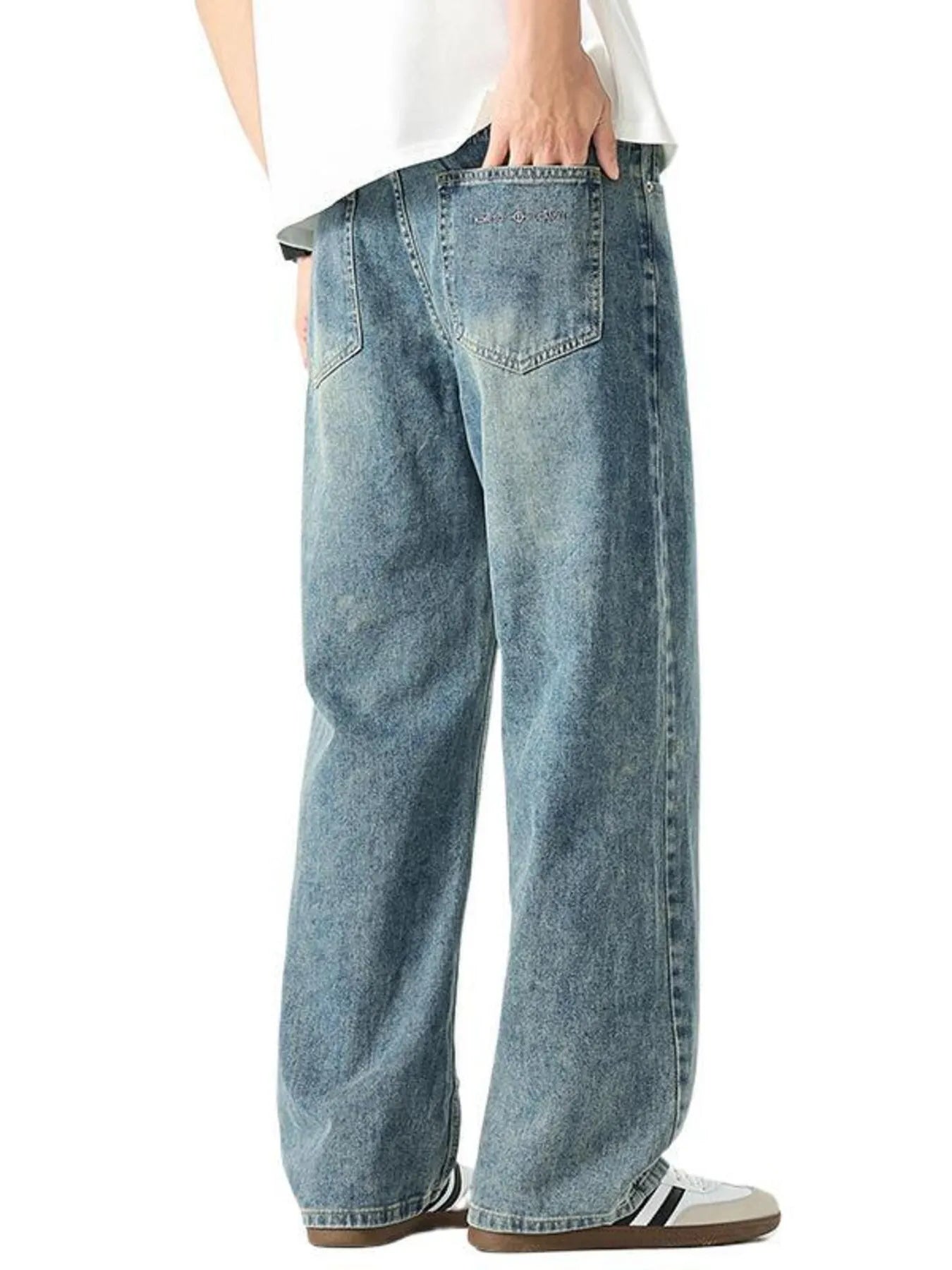 Men's Wide Leg Jeans High Waist Blue Washed Denim Casual Pants 8f03ac04923145149153d18383d52af6-Max-Origin Trendsi