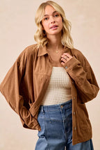 BiBi Corduroy Womens Shacket Camel Relaxed Fit with Back Pleat 8f2da3d7b3424a3a90d49dccc3b00a0c-Max-Origin Trendsi