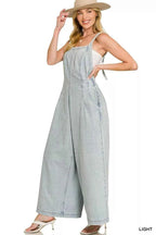 Zenana Denim Overalls Light Washed Wide Leg Cotton Jumpsuit 8f35816c45704c3a9f6121533da05b51-Max-Origin Trendsi