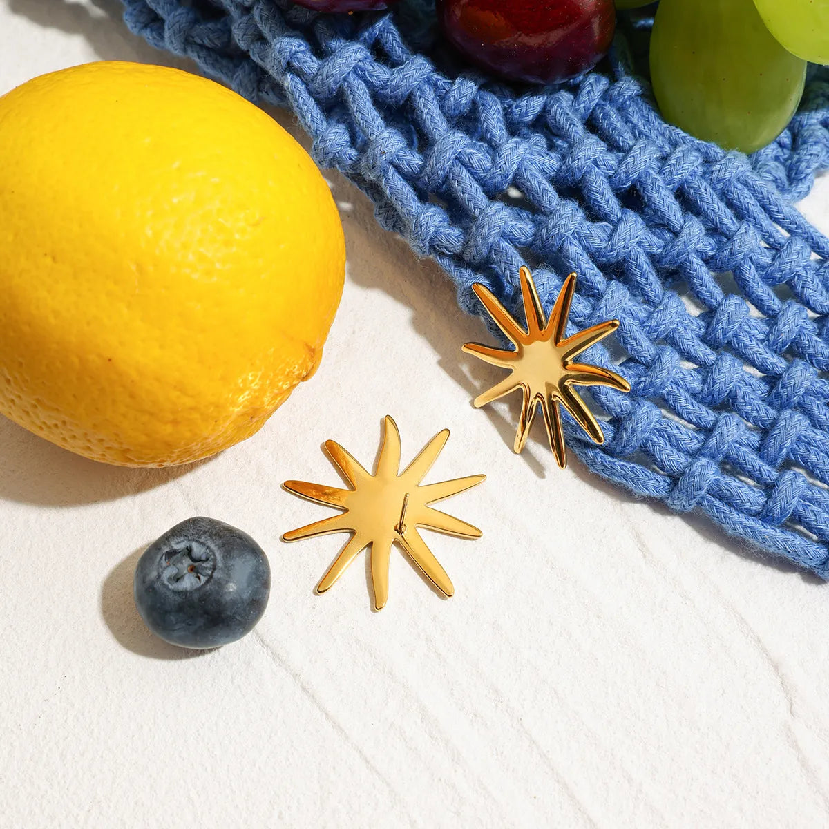 18K Gold-Plated Stud Earrings Starburst Golden Stainless Steel Jewelry 8f7d040a-123c-4c13-a523-38056e424749-Max-Origin Trendsi