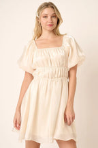 Mittoshop Mini Dress Metallic Cream Organza Fabric Balloon Sleeve Party 8f9fd8cc2bc648a0973a55bb01afe416-Max-Origin Trendsi