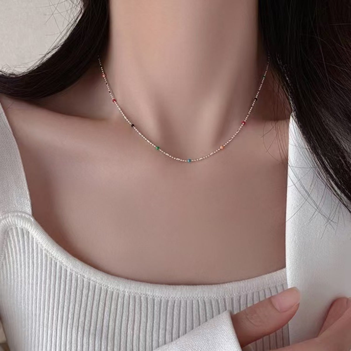 925 Sterling Silver Single Bead Necklace with Gift Box