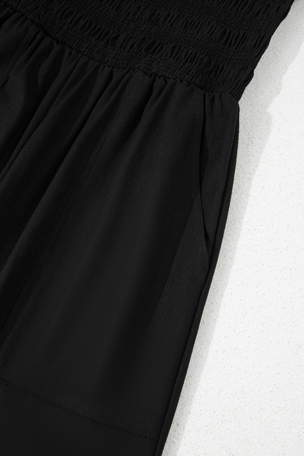 Jumpsuit Black Smocked Spaghetti Straps Wide Leg Overall 8fb21c79-4391-4cf9-b502-b7279725e558-Max Trendsi