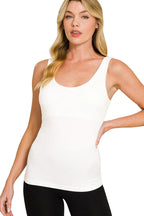 Zenana Seamless Tank Top with Built-In Bra