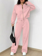 Womens Outfit Set Casual Solid Color Zipper Jacket and Wide Leg Pants 8fd7c9aebdd44dcbb2b2f107fe78e618-Max-Origin Trendsi