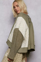POL Cropped Knit Top Olive Mix Thermal Floral Pattern Quilted Raw Edge Blouse 8fdaaddd-afd3-4111-a4bc-36c200bf2adf-Max-Origin Trendsi