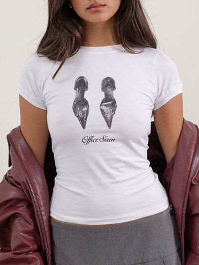 Women's T-Shirts Classic Round Neck Short Sleeve Printed Top Tees 8fdebefb-2913-4ff3-a255-9e3a6377378f-Min Trendsi