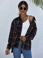 Women's Plaid Shirt Button-Up Long Sleeve Oversized Pocketed Top 8fed3b6f-d82d-46c2-bd2d-c55f9bcb842e-Max-Origin Trendsi