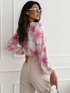 Floral Blouse V-Neck Long Sleeve Women Elegant Top 8fef3b59-5464-430a-a605-c7a6d2b7650b-Max-Origin Trendsi