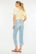 Kancan Boyfriend Jeans Women's Mid Rise Distressed Light Washed 901a73a5aecf4d7ca9e0c928dbb6e869-Max-Origin Trendsi