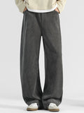 Men's Plus Size Loose Fit Pocketed Pants - 95% Polyester, 5% Spandex, Machine Washable, Imported