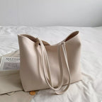 Women's Tote Bag PU Leather Handbag Cream One Size 90497b40-8e16-47a7-86f1-477dbb67d80a-Max-Origin Trendsi