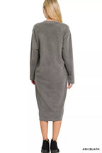 Zenana Midi Sweatshirts Dress Fleece Ash Black Soft Pigment Dye Long Sleeve 906d572836994149a53afcf485b26601-Max-Origin Trendsi