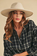 Aemi + Co Polo Shirt Side Slit High-Low Plaid Long Sleeve Black Top 9079c394-3ce9-41b8-ab26-b7af32e10ed1-Max Trendsi