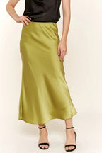 And The Why Satin Midi Skirt Greenish Basic Style GREENISH 907d5d88775b4dffa68f7801221a0a1c-Max-Origin Trendsi