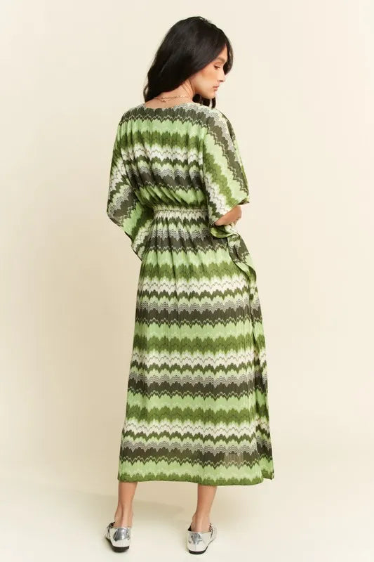 Davi & Dani Midi Dress Sage Green Multi Color Wavy Tie Waist Flowy Sleeve 908db093ab994b13a4866e437d1729bf-Max-Origin Trendsi