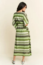 Davi & Dani Midi Dress Sage Green Multi Color Wavy Tie Waist Flowy Sleeve 908db093ab994b13a4866e437d1729bf-Max-Origin Trendsi