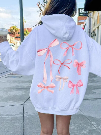 Women's Hoodie Bow Print Long Sleeve Cotton Blend Hooded Top Oversized White 90c2bd8d-5687-49d7-8cd6-b0a3e005cfcf-Min Trendsi