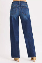 RISEN Women's Jeans Mid Rise Wide Baggy Dark Wash Denim Pants 90db7f6573c04098bc39797f44cf274c-Max-Origin Trendsi
