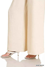 Zenana Woven Airflow Elastic Waistband Pants