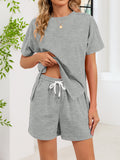 Round Neck Short Sleeve T-Shirt and Shorts Set