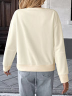 Women's Sweatshirt Beige Bow Round Neck Dropped Shoulder Long Sleeve 9117487db9174101afb51d6827fd8397-Max-Origin Trendsi