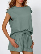 Outfit Set Round Neck Cap Short Sleeve Top and Shorts Set 9146a4c5-61bc-4775-8482-07929da27e41-Max-Origin Trendsi