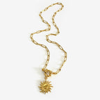2-Piece Necklace 18K Gold-Plated Sun & Wave Pendant Enamel Stainless Steel 9179589f-9294-4429-ab72-8c8d4bacb2b2-Max-Origin Trendsi