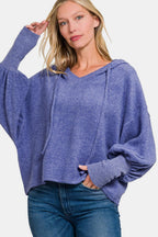 Zenana US Cropped Hoodie Brushed Hacci Drop Shoulder Long Sleeve 91892ac4-2f30-48f9-aeb8-7a4c4c17ac1c-Max Trendsi