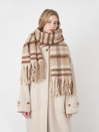 Women Scarf Fringe Plaid Polyester Tasseled Warm Long Fashion Accessories Khaki One Size 91c2f308-376a-49a0-8869-90ff6dde02f2-Max Trendsi