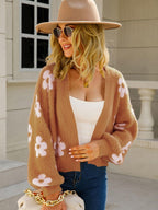 Cardigan Angel Wings Flower Open Front Long Sleeve Knitwear 91d9608a-1ecb-4f25-a231-a020ad7a7f35-Max Trendsi