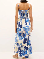 Cami Midi Dress Sky Blue Printed Square Neck Smocked Ruffle Hem 91f20d03-8d3d-4cb8-b947-ca7d340f42fd-Max-Origin Trendsi