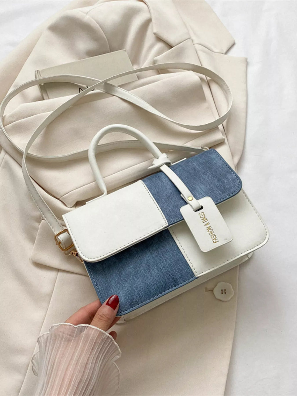 Womens Crossbody Bag Small Pu Leather Two-Tone Plaid Flap Handbag 9212305b97c349be91ae23aad35d0ccb-Max-Origin Trendsi