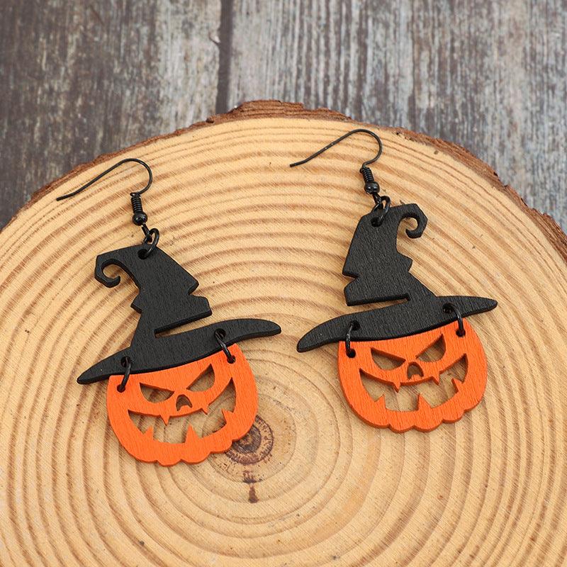 Halloween Wooden Pumpkin Earrings Shape Drop Jewelry 923078d0-89b2-4a02-9490-2b949c110192-Max Trendsi