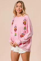 BiBi Sequin Nutcrackers Embroidery Christmas Sweatshirt 924eb8d0a17f4936bf11c128dc45feac-Max-Origin Trendsi