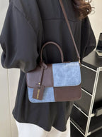 Womens Crossbody Bag Small Pu Leather Two-Tone Plaid Flap Handbag 925c5c1d-56b5-47cb-b0dc-665a0d6ac50a-Max-Origin Trendsi
